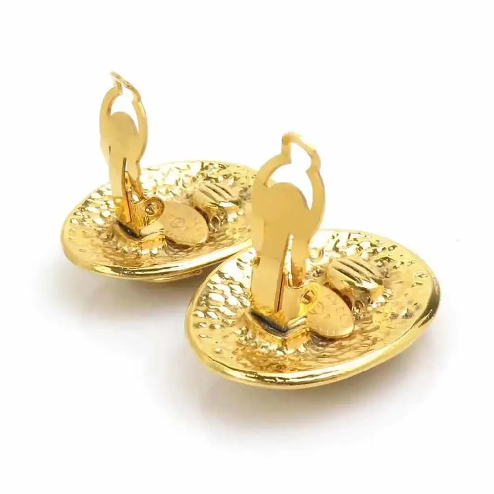 Chanel Cc Logo Clip-On Earrings Gold- #266344C63B